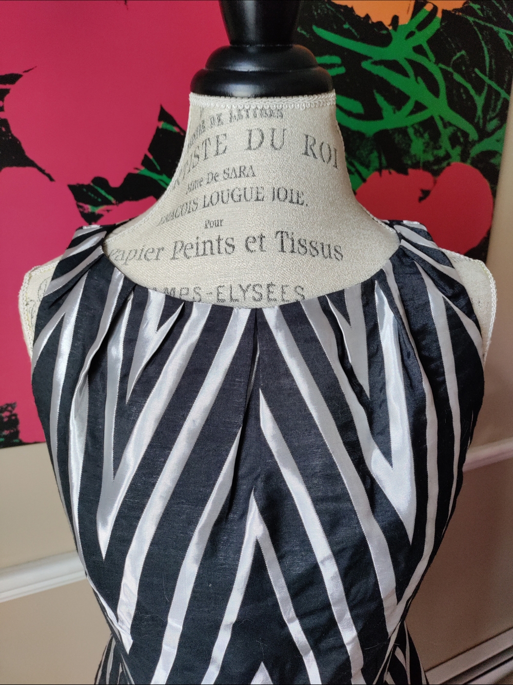 Nine West Black and Silver Midi Dress Size 6